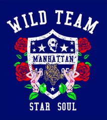 Brooklyn skull tshirt print graphic design vector art