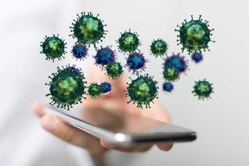 Virus Covid 19-NCP. nCoV denoted is single-stranded protection virus..