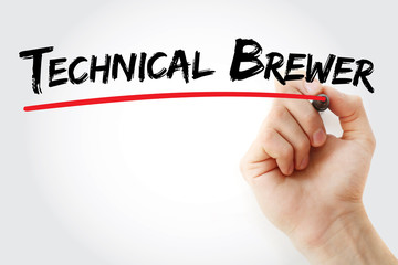 Technical Brewer text with marker, concept background