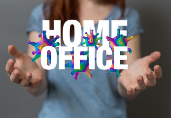 Home office cause of corona of self quarantine digital.
