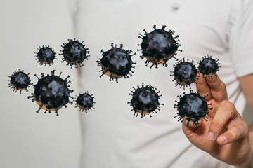 Virus Covid 19-NCP. nCoV denoted is single-stranded protection virus..