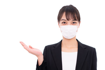 マスクをしたビジネスウーマン