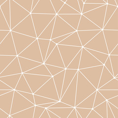 Geometric seamless design. White triangle pattern on beige background