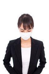 マスクをしたビジネスウーマン