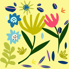 illustration vector EPS print abstract modern art plant botanical garden scandinavian nordic design setyle good for fashion or textile or cover or background or other