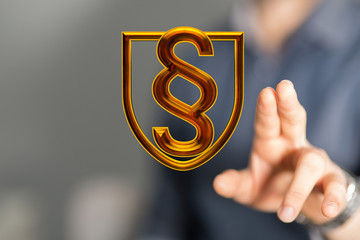 paragraph law sign digital in hand