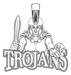 Fototapeta premium A Spartan or Trojan woman or gladiator female warrior gamer mascot with video games controller