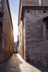 Girona city historical center in Catalonia, Spain.