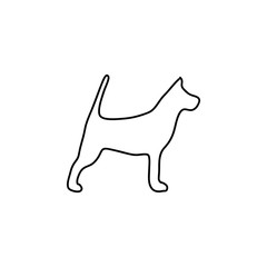 silhouette of a dog in a single line