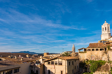 Fototapeta na wymiar Girona city historical center in Catalonia, Spain.