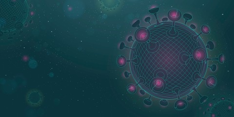 Corona Virus Infection Flying in the Space, coronavirus 3d Geometric Background Concept