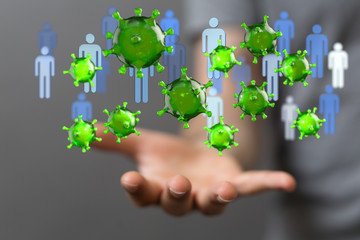 Corona Virus - Microbiology And Virology Concept - 3d Rendering.