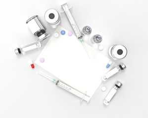 Syringe And Medicines Illustration - 3D Render