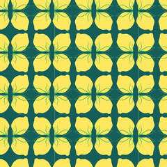 seamless floral pattern with lemons