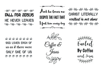 Christian sayings. Calligraphy saying for print. Vector Quote for typography and Social media post