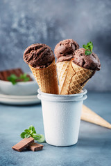 italian gelato with chocolate
