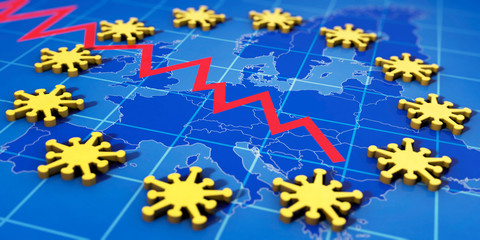 Rückgang der Infektionszahlen in Europa