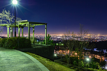宝塚北公園の展望台、大阪平野