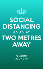 Social Distancing and Stay Two Metres Away illustration