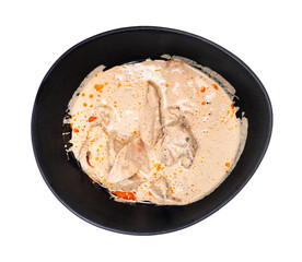 Satsivi (chicken in walnut sauce) in bowl isolated