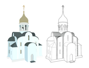 Vector Orthodox Church Easter Illustration - Isolated