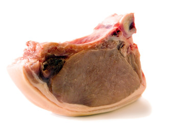 Fresh raw meat pork. Image is isolated on a white background.