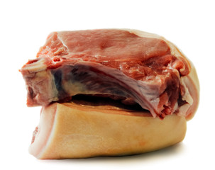Fresh raw meat pork. Image is isolated on a white background.