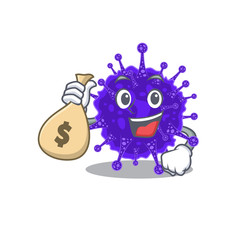 Rich nidovirales cartoon design holds money bags