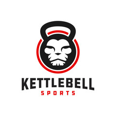 lion kettlebell vector logo