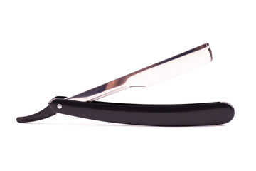 A classically styled straight razor on white