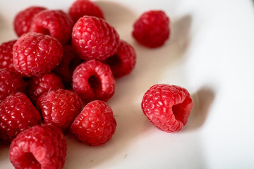 fresh raspberries in a bowl