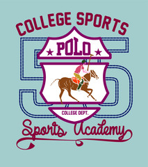 American College Polo sports tshirt printing graphic design vector art