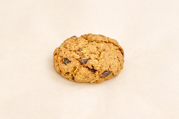 Round oat cookie with raisins. Fresh pastries, an assortment of bakery and bakery