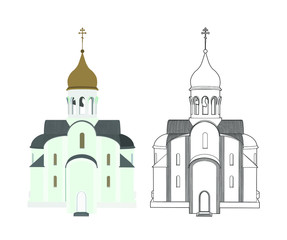 Vector Orthodox Church Easter Illustration - Isolated