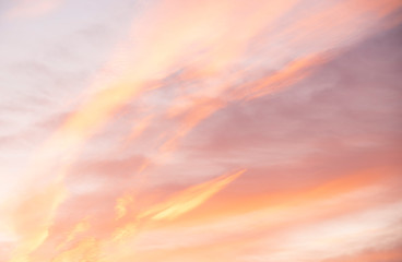 Obraz premium Panorama photo twilight sky background. Colorful Sunset sky and cloud.