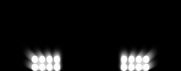 Studio spotlight. Award ceremony at the stadium with lighting. Stage illuminate shines up. Projector bright stadium arena lights . Stock illustration, © Victor