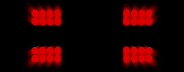 Studio spotlight. Award ceremony at the stadium with lighting. Stage illuminate shines up. Projector red bright stadium arena lights . Stock illustration,