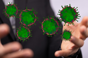 Coronavirus abstract background. protection Genetics Bacteriological Microorganism..