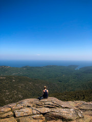 Hiker on top of mountain