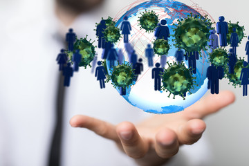 Virus abstract background. protection Genetics Bacteriological Microorganism..