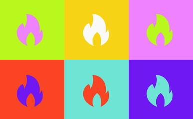 fire vector, logo element, fire icon isolated