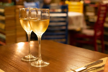 a glass of white wine