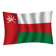 Oman flag background with cloth texture. Oman Flag vector illustration eps10. - Vector