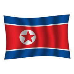 North Korea flag background with cloth texture. North Korea Flag vector illustration eps10. - Vector