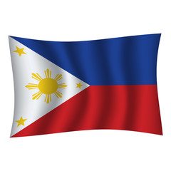 Philippines flag background with cloth texture. Philippines Flag vector illustration eps10. - Vector