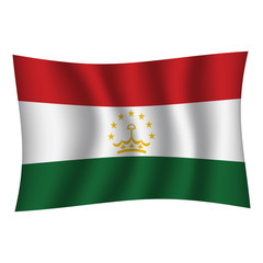 Tajikistan flag background with cloth texture. Tajikistan Flag vector illustration eps10. - Vector