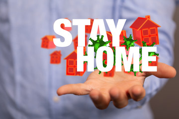 Stay home digital stay safe 3d.
