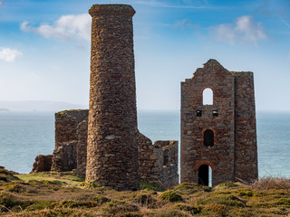 Wheal Coates tin mine engine house ruins, Cornwall
