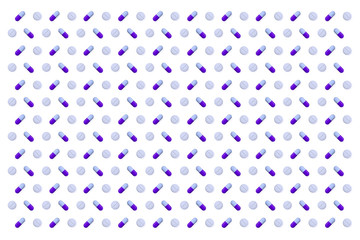 White background representing aligned drugs and pills - healthcare universe - vector illustration
