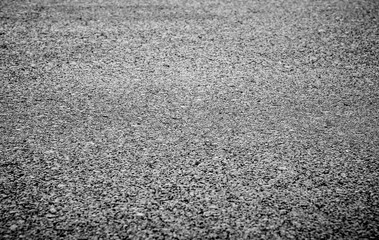 close up of new asphalt road texture with selective focus